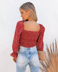 Ridley Smocked Tie Front Crop Top