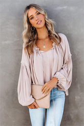 River Bend Peasant Blouse - Oatmeal