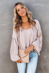 River Bend Peasant Blouse - Oatmeal