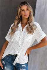Rocco Button Down Polka Dot Blouse