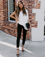 Shower With Love One Shoulder Blouse - White