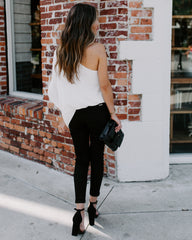 Shower With Love One Shoulder Blouse - White