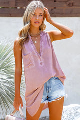 Sip Of Summer Sleeveless Tunic - Dark Blush