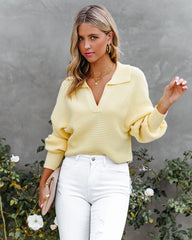 Snoh Collared Knit Sweater - Light Yellow - FINAL SALE