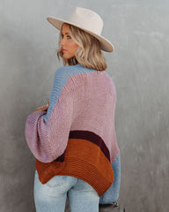 Spiced Pumpkin Colorblock Knit Cardigan - Blue Multi - FINAL SALE