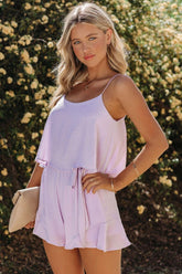 Sweet As Sugar Ruffle Romper - Dusty Lilac