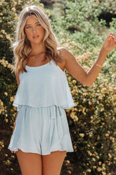 Sweet As Sugar Ruffle Romper - Light Blue