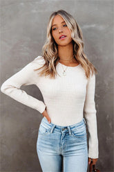 Tango Textured Knit Sweater Top - Oatmeal