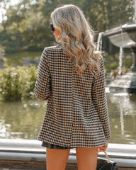 Taxi Pocketed Houndstooth Peacoat - FINAL SALE