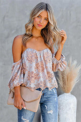 Teapot Lace Off The Shoulder Top - Lavender