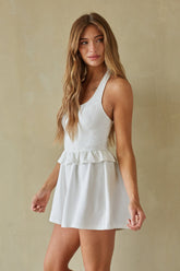 Casual Halter Ruffle Romper