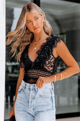 PREORDER - Vinana Lace Bodysuit - Black