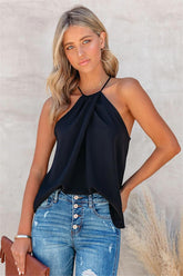 What If Halter Tank - Black