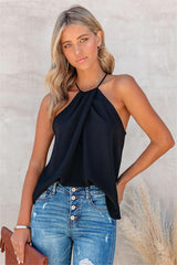 What If Halter Tank - Black