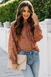 Your Smiling Face Lace Blouse - Mauve