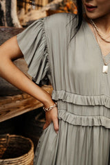 Willa Ruffle Dress in Sage