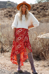 Zayne Printed High Low Wrap Maxi Skirt