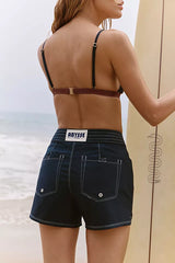 Navy Blue Denim Shorts
