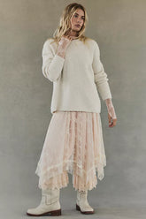 Beige Slouchy Knit Sweater