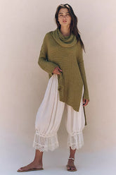 Olive Green Knit Sweater Dress