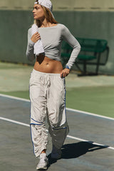 White Relaxed Sporty Pants