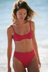 Red Dotted Push Up Bikini Sets