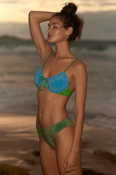 Color Block Push Up Bikini Sets