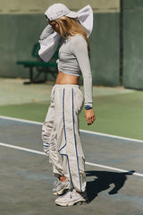White Relaxed Sporty Pants