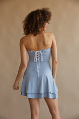 Agnes Strapless Lace Up Mini Dress