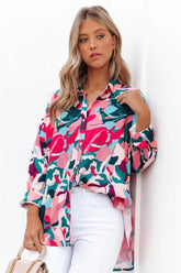 Agnes Printed Button Down Blouse