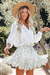 Airy Fairy Floral Ruffle Mini Skirt