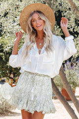 Airy Fairy Floral Ruffle Mini Skirt