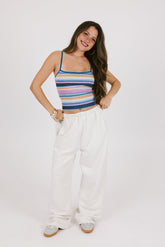 White Loose Fit Sweatpants