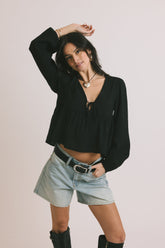 Light Wash Blue Denim Shorts