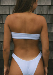 Blue Striped Bandeau Bikini Sets