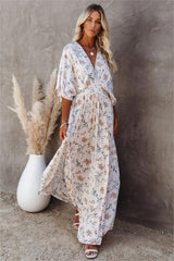 Amelia Floral Kimono Maxi Dress