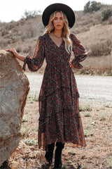 Artistry Pocketed Floral Ruffle Tiered Maxi Dress