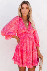 At First Blush Ruffle Tiered Dress
