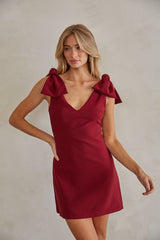 Chic Bow Strap Mini Dress