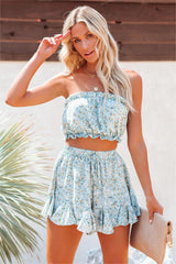 Bayou Floral Strapless Bandeau Top