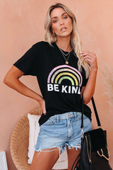 Be Kind Cotton Blend Rainbow Tee