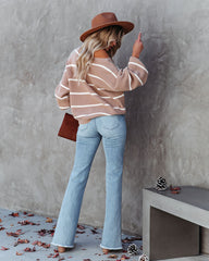 Beth Striped Knit Sweater - Tan - FINAL SALE