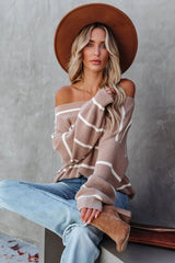 Beth Striped Knit Sweater - Tan - FINAL SALE