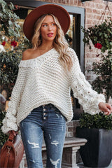 Blanket Of Snow Handmade Chunky Knit Sweater - Soy Milk - FINAL SALE