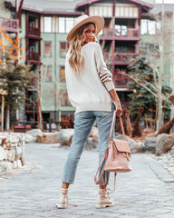 Bonnie Cotton Relaxed Knit Sweater - Beige - FINAL SALE