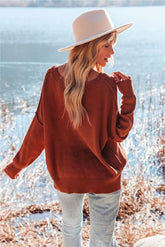 Burgundy Solid Knit Sweater