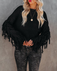 Bowman Fringe Knit Sweater - Black