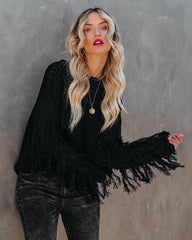 Bowman Fringe Knit Sweater - Black