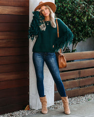 Bowman Fringe Knit Sweater - Hunter Green