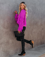 Bowman Fringe Knit Sweater - Orchid